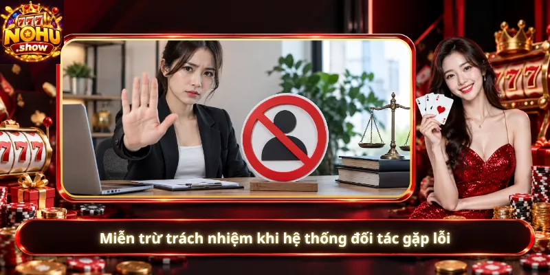 Miễn trừ trách nhiệm khi hệ thống đối tác gặp lỗi